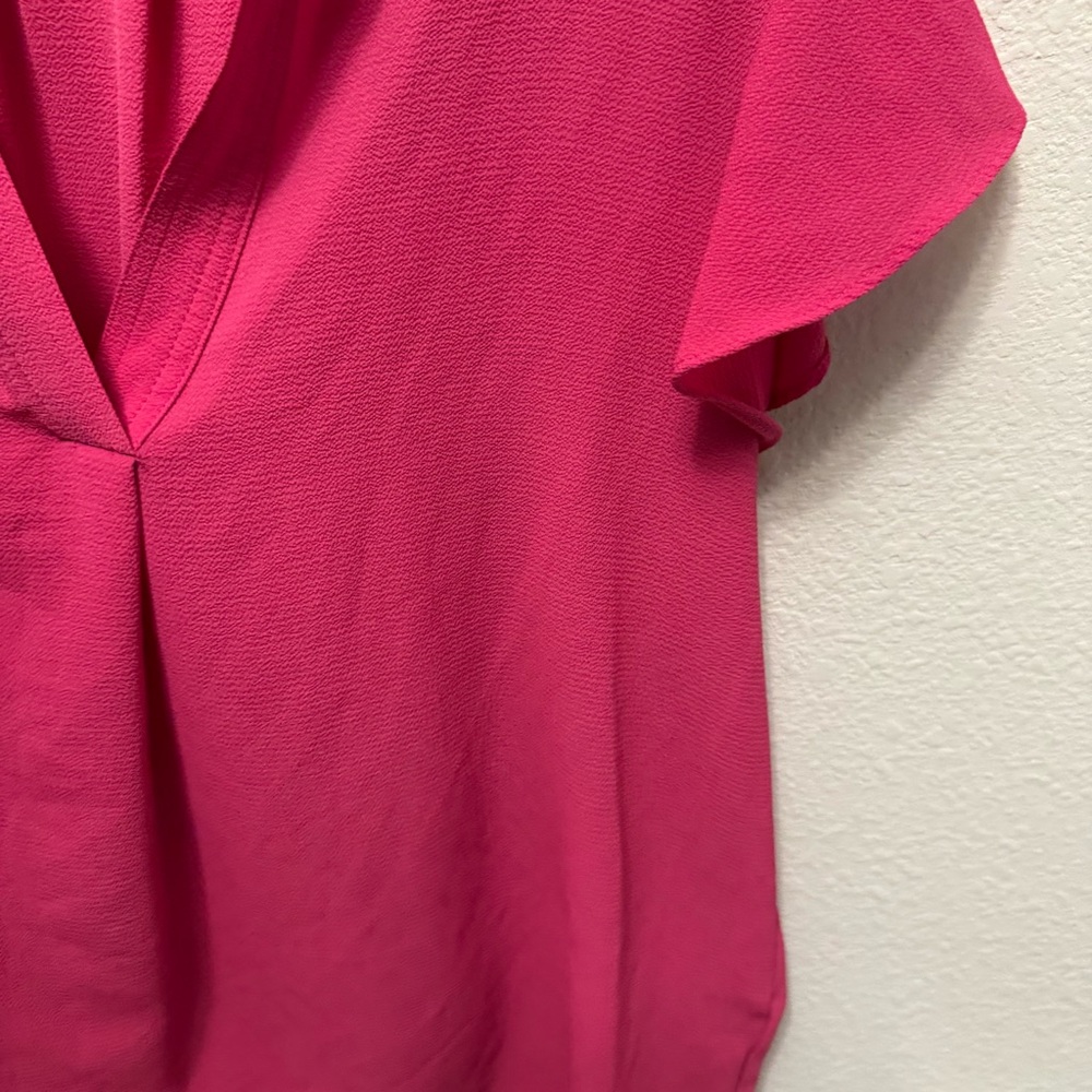 Calvin Klein Pink Cap Sleeve V-Neck Blouse - Picture 4 of 6